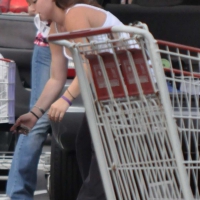 Thick girl outside Costco