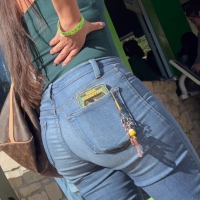 Latina ass in line