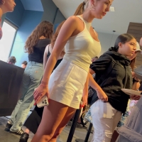 Two girls in shorts