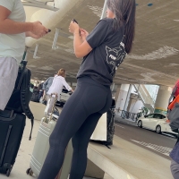 Brunette airport hottie