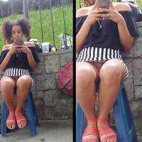Ebony hottie upskirt