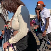 Braless candid tits