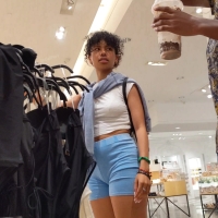 Blasian hottie with vpl