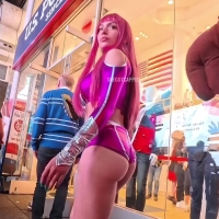 Pink haired hottie