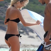 Hot skinny babe at the beach