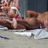 Beach blonde with an amazing ass