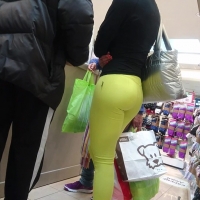 Bright yellow Latina ass
