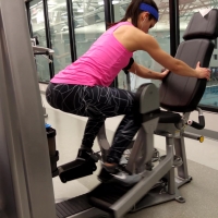 Hot brunette at the gym
