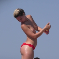 Topless beauty
