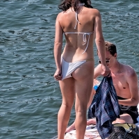 Hottie in white bikini