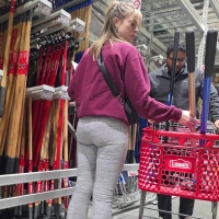 Grey leggings blonde