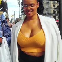 Big tits in yellow