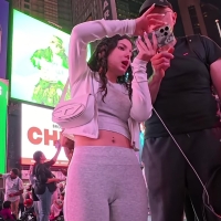 Grey leggings brunette