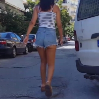 Frayed shorts babe