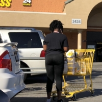 Ebony ass at the store