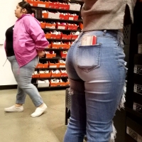 Big booty at a shoe store