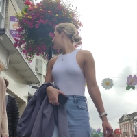Cute braless girl