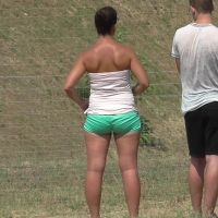 Green shorts booty