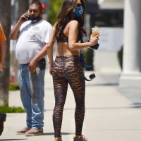 Eiza Gonzalez in leopard leggings