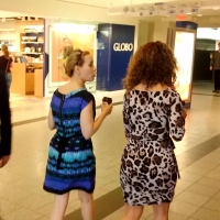 Two girls in skirts