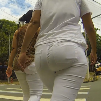 Sexy ass in white jeans