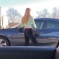Parking lot blonde