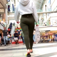 Green leggings babe
