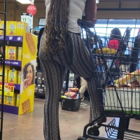 Ebony booty at the store