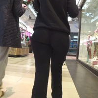 Mall babe in black leggings
