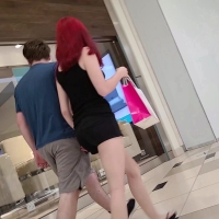 Redhead in black