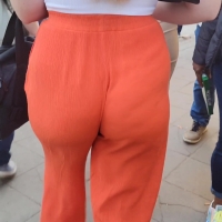 Orange pants hottie