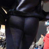 Shiny black wedgie