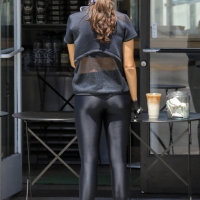 Eiza Gonzalez in black spandex