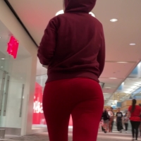 Red leggings booty