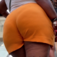 Ebony ass in shorts