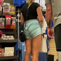 Blue shorts vpl