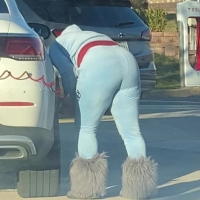 Cleaning her car