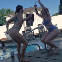 Drunk pool party babes