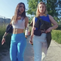 Blue and white
