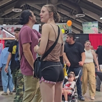 Skinny blonde in shorts