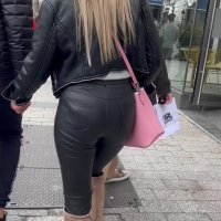 Shiny jeans booty