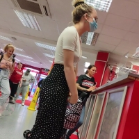 Blonde with pierced tits