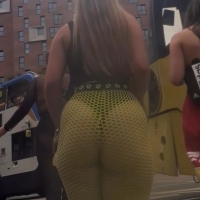 Blonde in fish nets