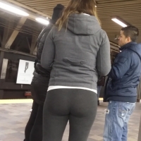 Latina ass in grey