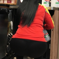 Convenience store babe with a big booty
