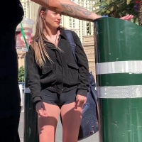 Sexy ass cheeks in booty shorts