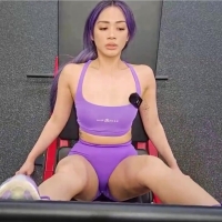 Asian girl working out
