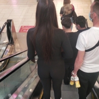 Latina in see through leggings