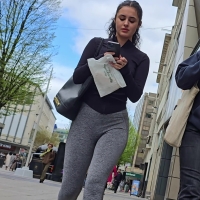 Grey leggings hottie