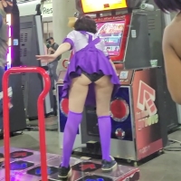 Cheeky cosplay girl